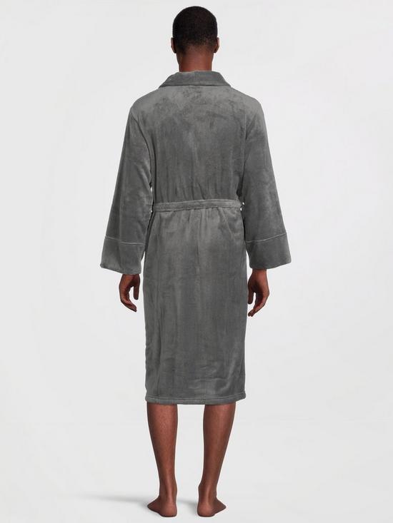 stillFront image of dkny-colts-fleece-dressing-gown-dark-grey