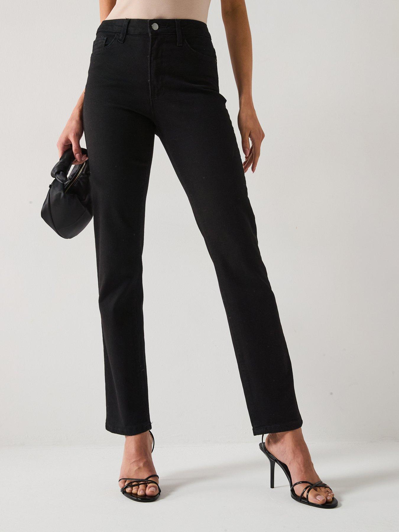 undefined Authentic Straight Leg Jeans With Stretch - Black