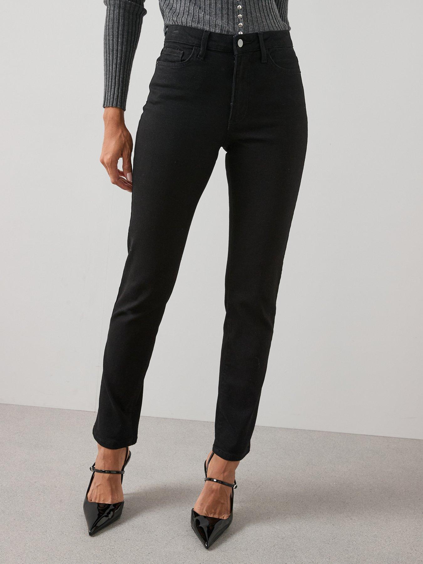 Image 1 of 7 of The Very Collection Authentic Straight Leg Jeans With Stretch - Black