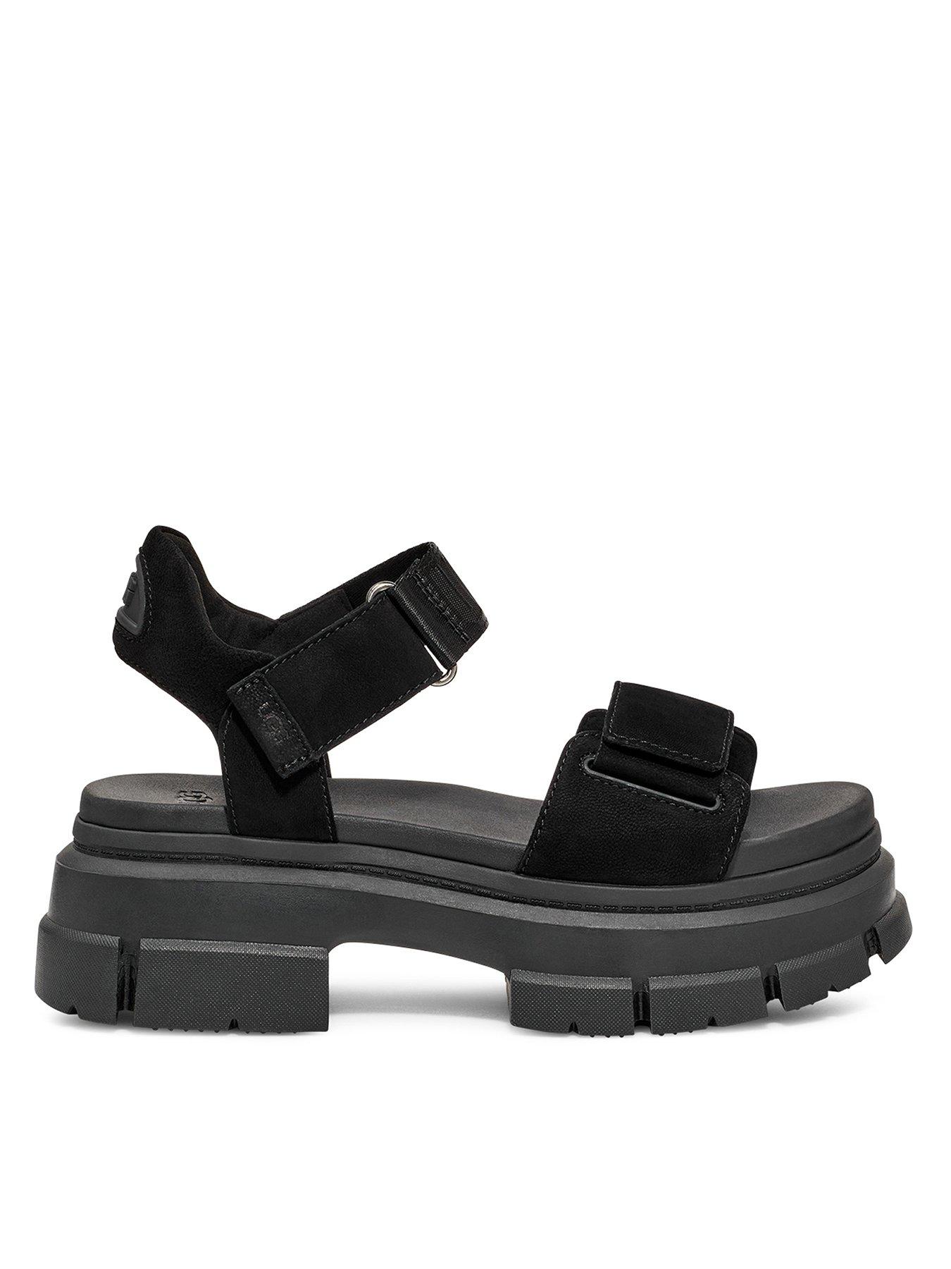 Black ugg outlet wedge sandals