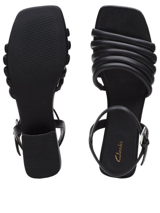 stillFront image of clarks-seren25-part-heeled-sandals-black-leather