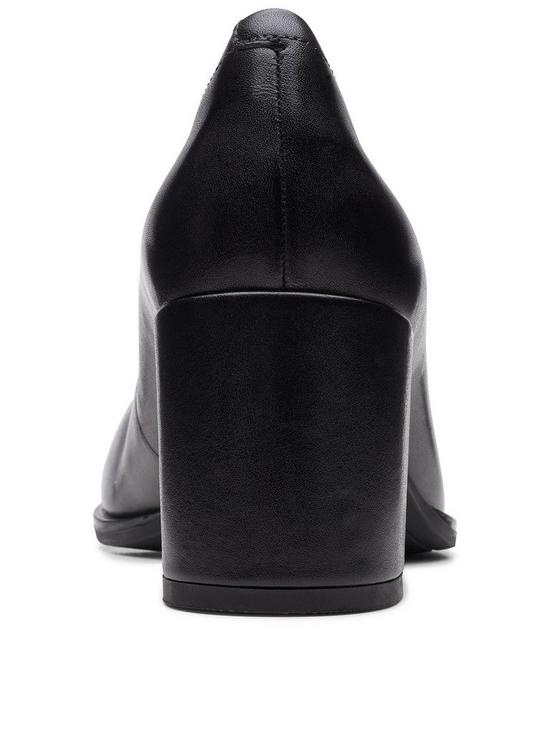 stillFront image of clarks-freva55-court-shoes-black-leather