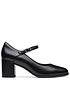  image of clarks-freva55-strap-court-shoes-black-leather