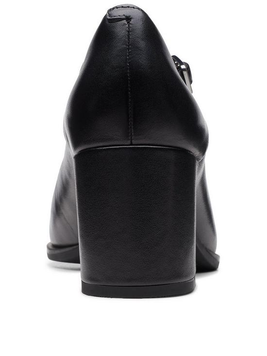 stillFront image of clarks-freva55-strap-court-shoes-black-leather
