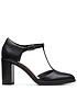  image of clarks-freva85-bar-court-shoes-black-leather