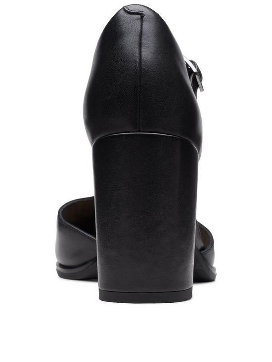 stillFront image of clarks-freva85-bar-court-shoes-black-leather