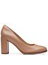  image of clarks-freva85-court-shoes-praline-leather