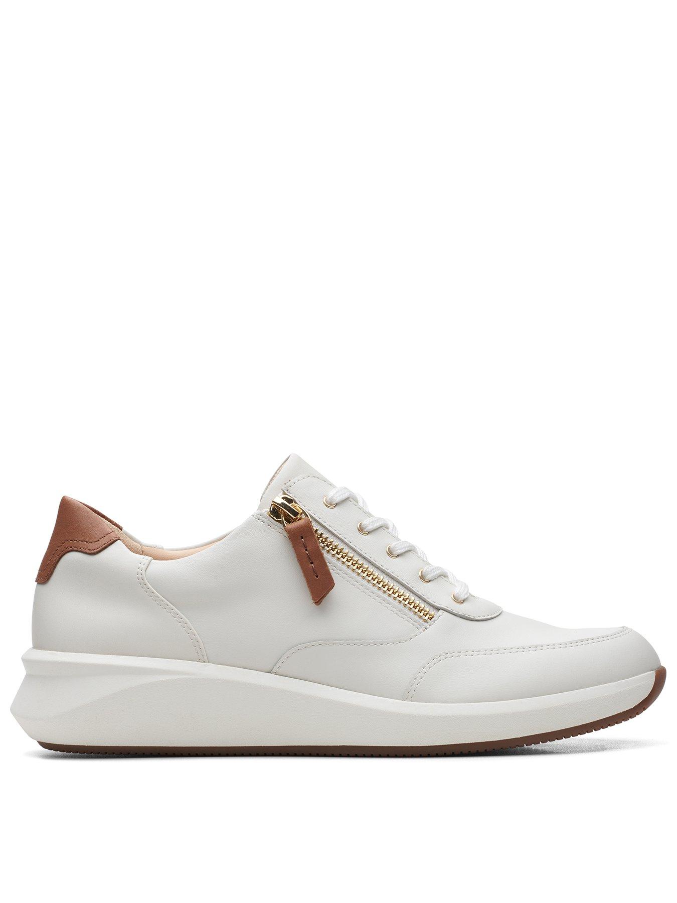 Clarks white hotsell leather shoes