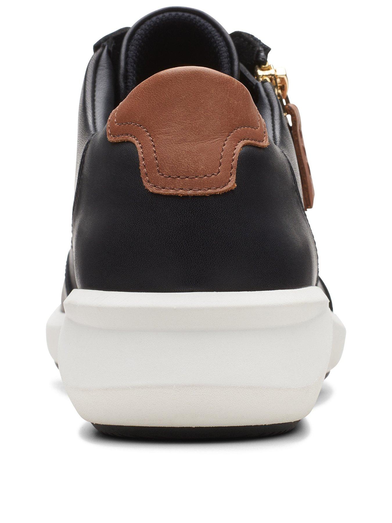 Clarks Un Rio Zip Trainers - Black Leather | littlewoods.com