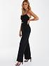  image of quiz-strappy-crepe-jumpsuit-with-buckle-detail-black