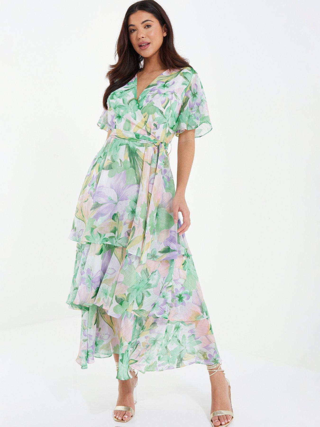 Quiz floral hot sale maxi dress