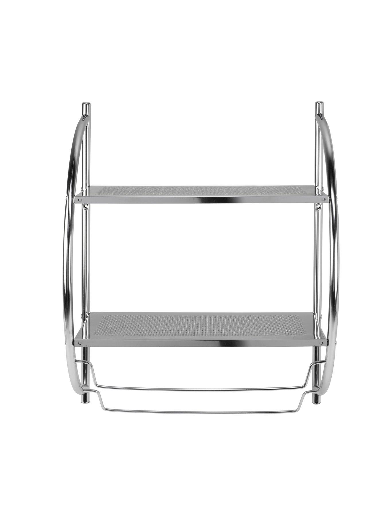 Image 3 of 4 of Croydex Wall Mounted Curved Shelving Unit &amp; Towel Rack