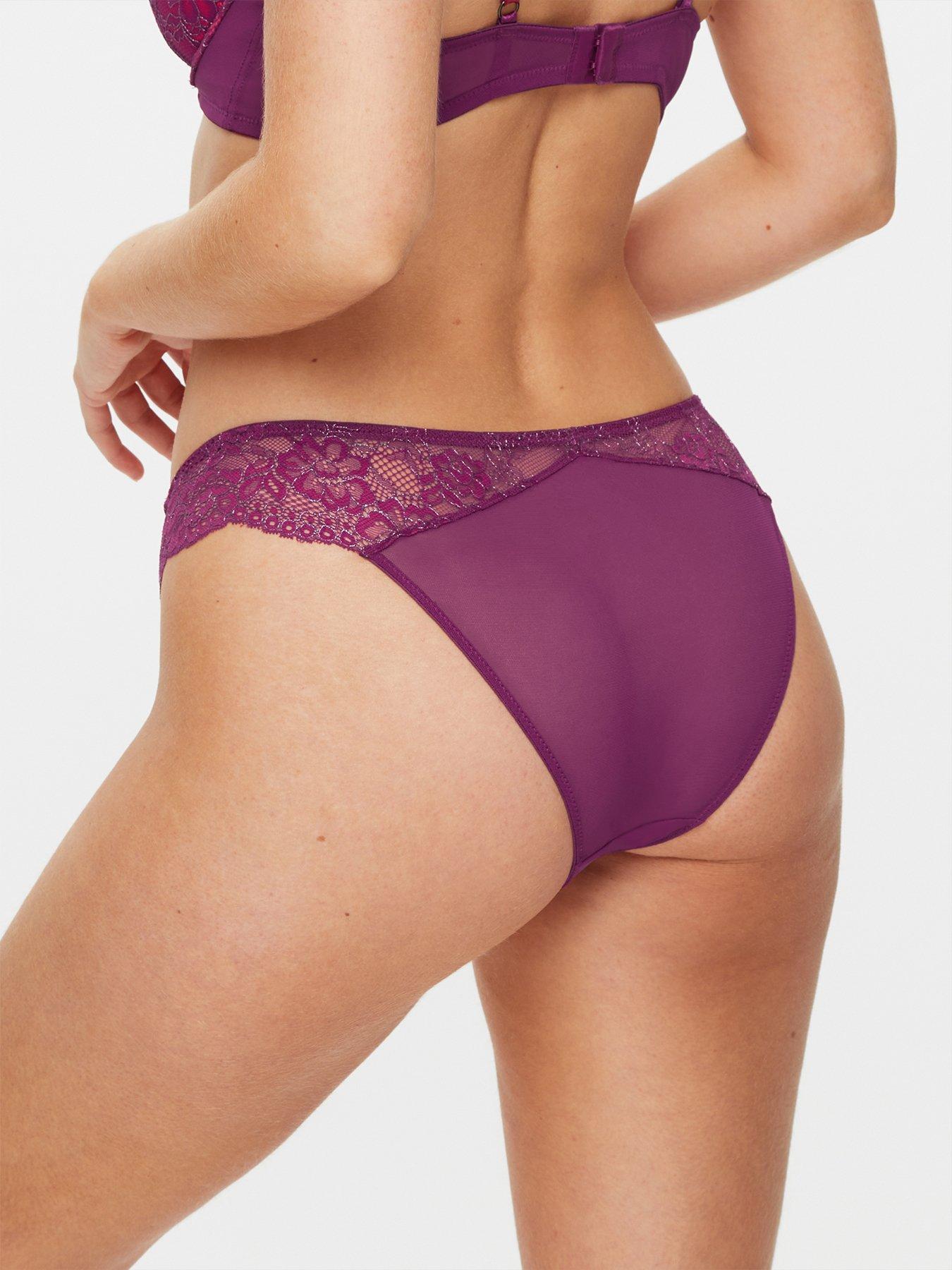Ann Summers Knickers Sexy Lace Brazilian Burgundy/Red
