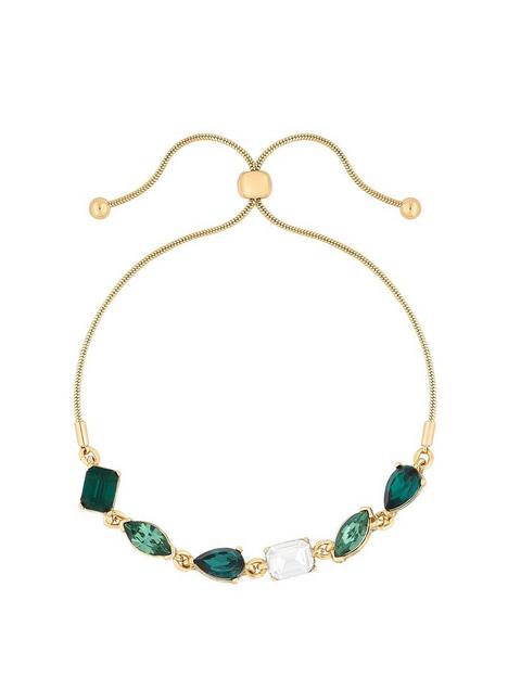 mood-gold-tonal-green-mixed-stone-toggle-bracelet