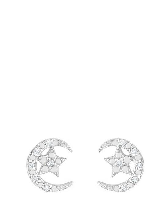 front image of simply-silver-sterling-silver-925-cubic-zirconia-moon-and-star-stud-earrings