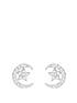  image of simply-silver-sterling-silver-925-cubic-zirconia-moon-and-star-stud-earrings