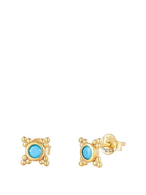 seol-gold-18ct-gold-plated-sterling-silver-turquoise-beaded-studs
