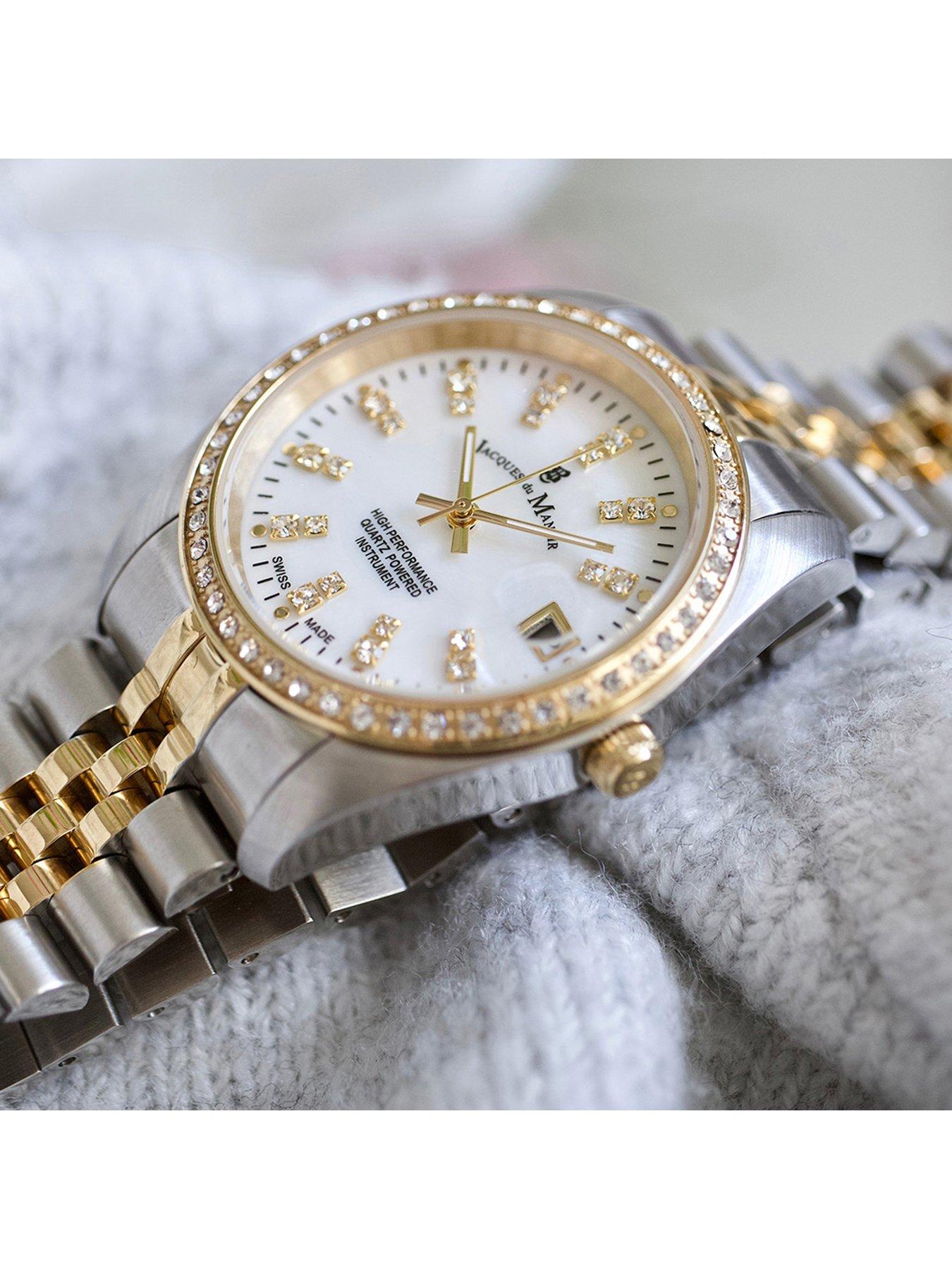  image of jacques-du-manoir-ladies-inspiration-silver-amp-gold-plated-stainless-steel-bracelet-watch