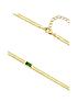  image of seol-gold-18ct-gold-plated-sterling-silver-emerald-snake-chain-bracelet