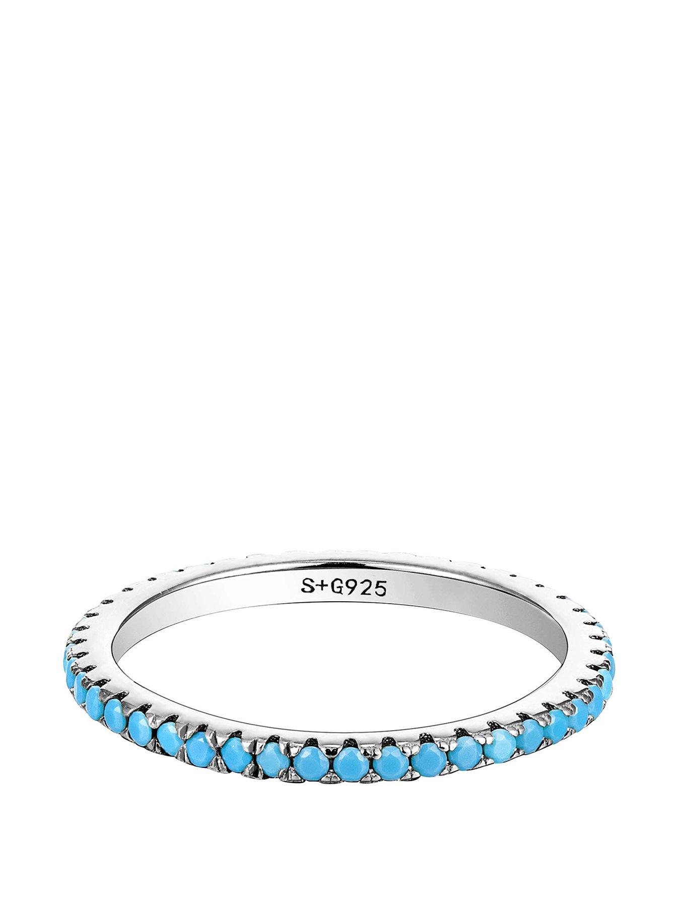 undefined Sterling Silver Turquoise Eternity Ring