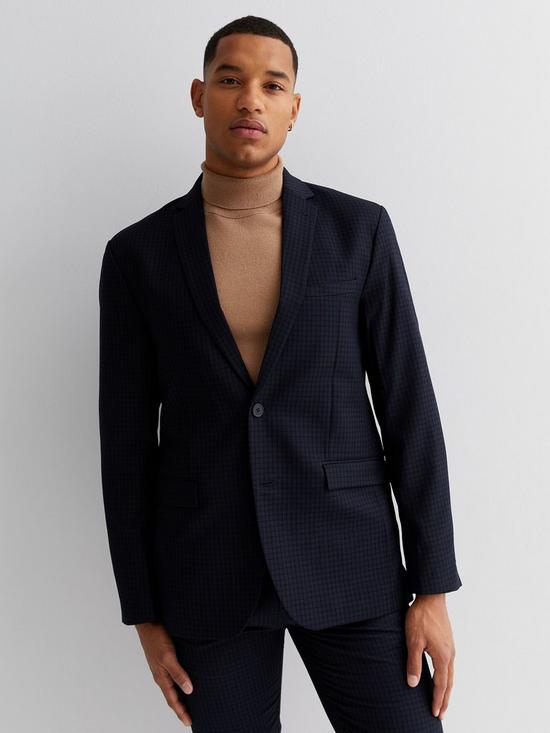 front image of new-look-revere-collar-slim-fit-suit-jacket-navy