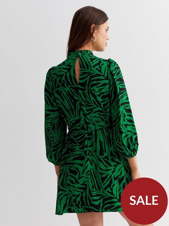 stillFront image of new-look-green-print-tunic-mini-dress
