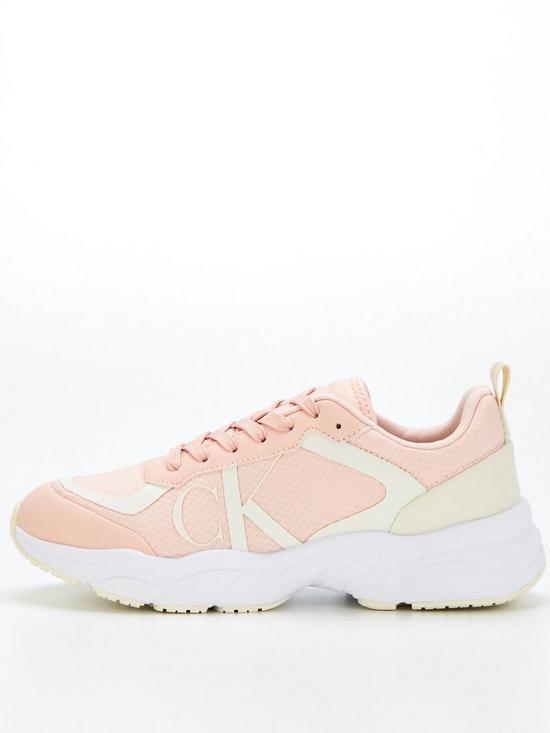 front image of calvin-klein-jeans-retro-tennis-over-mesh-trainer-pink