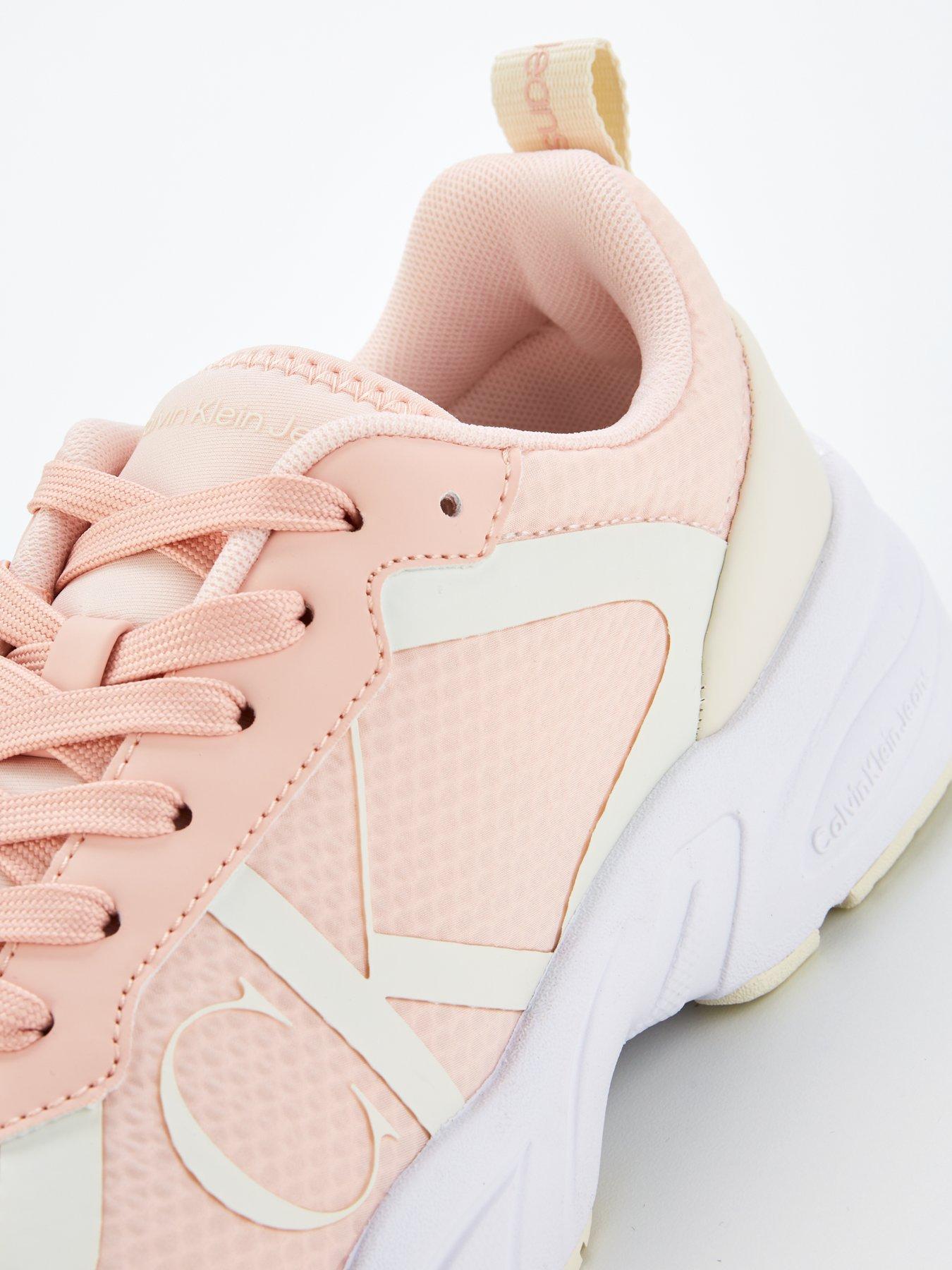  image of calvin-klein-jeans-retro-tennis-over-mesh-trainer-pink