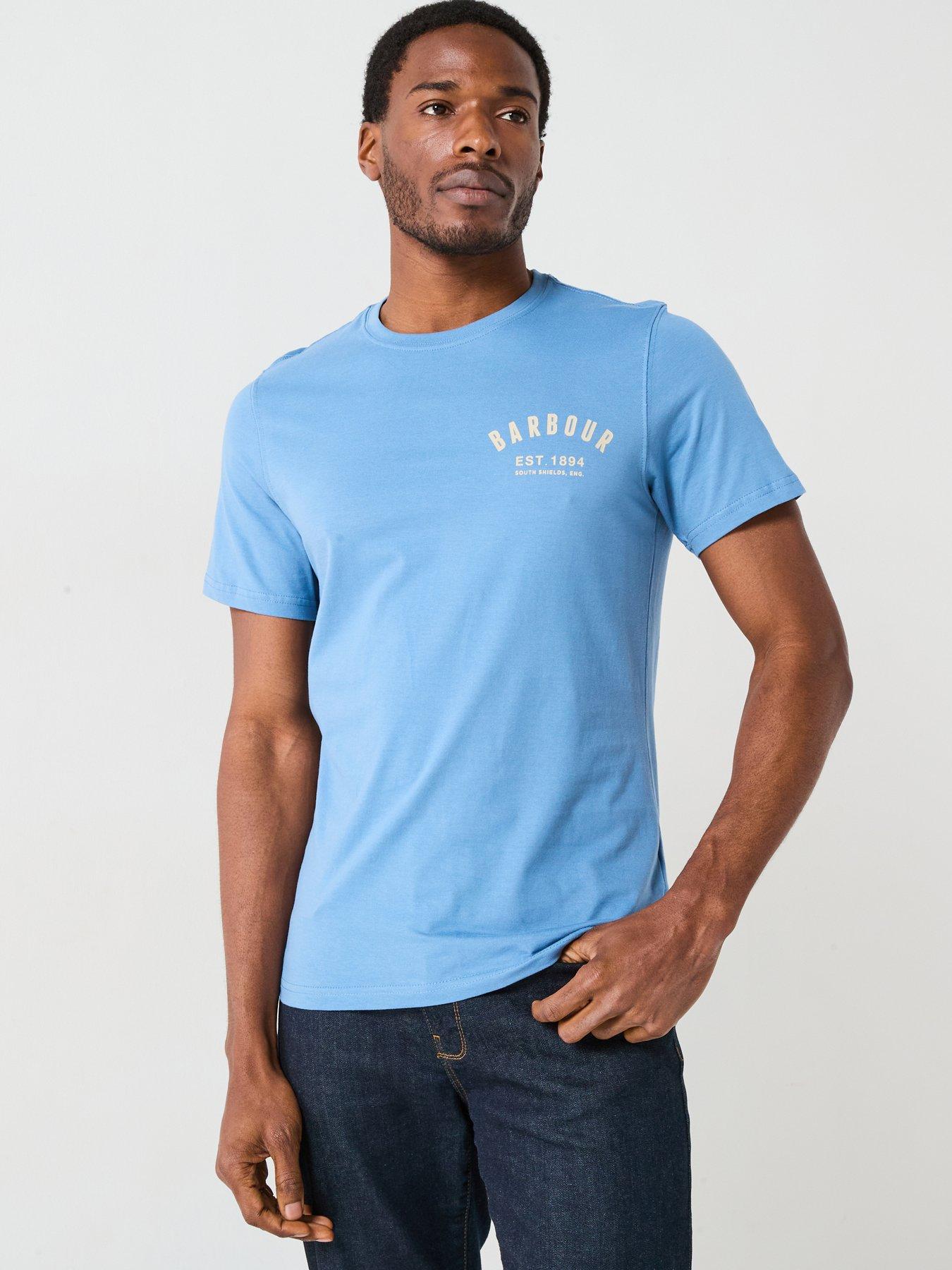 undefined Short Sleeve Preppy Chest Logo T-Shirt - Blue