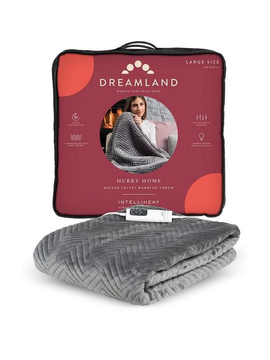 front image of dreamland-hurry-home-deluxe-velvet-warming-throw-grey