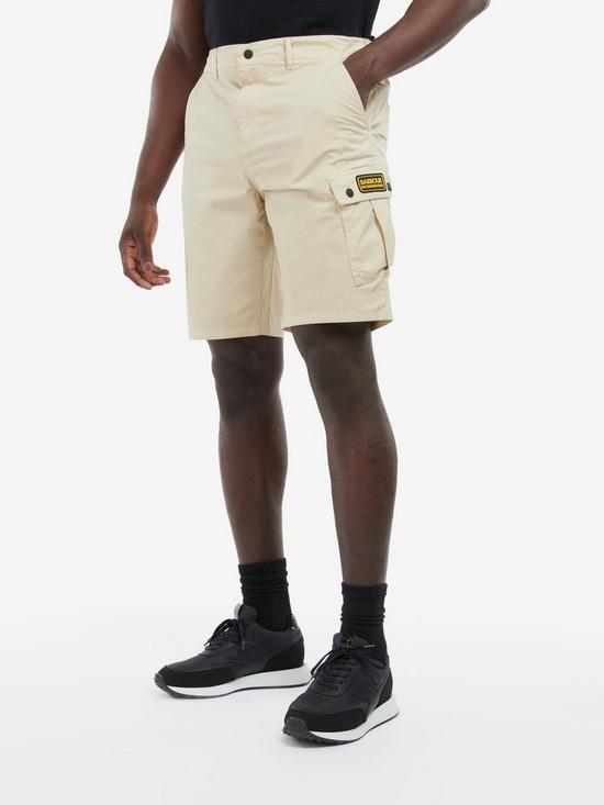 front image of barbour-international-leo-shorts-beigenbsp
