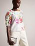  image of ted-baker-ayymee-boxy-cropped-top-with-puff-sleeve-multi