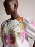  image of ted-baker-ayymee-boxy-cropped-top-with-puff-sleeve-multi