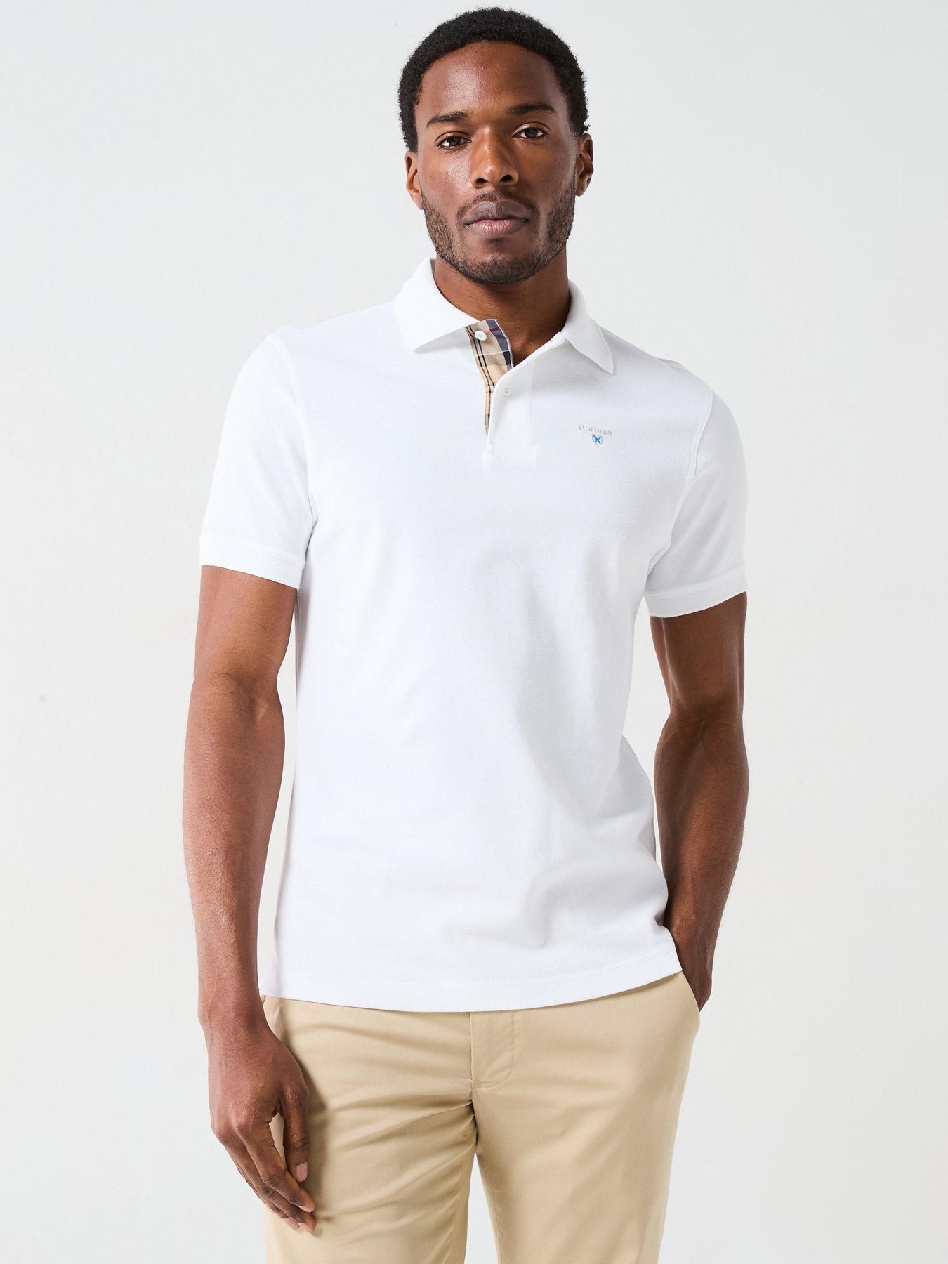 Barbour Tartan Pique Polo Shirt - White