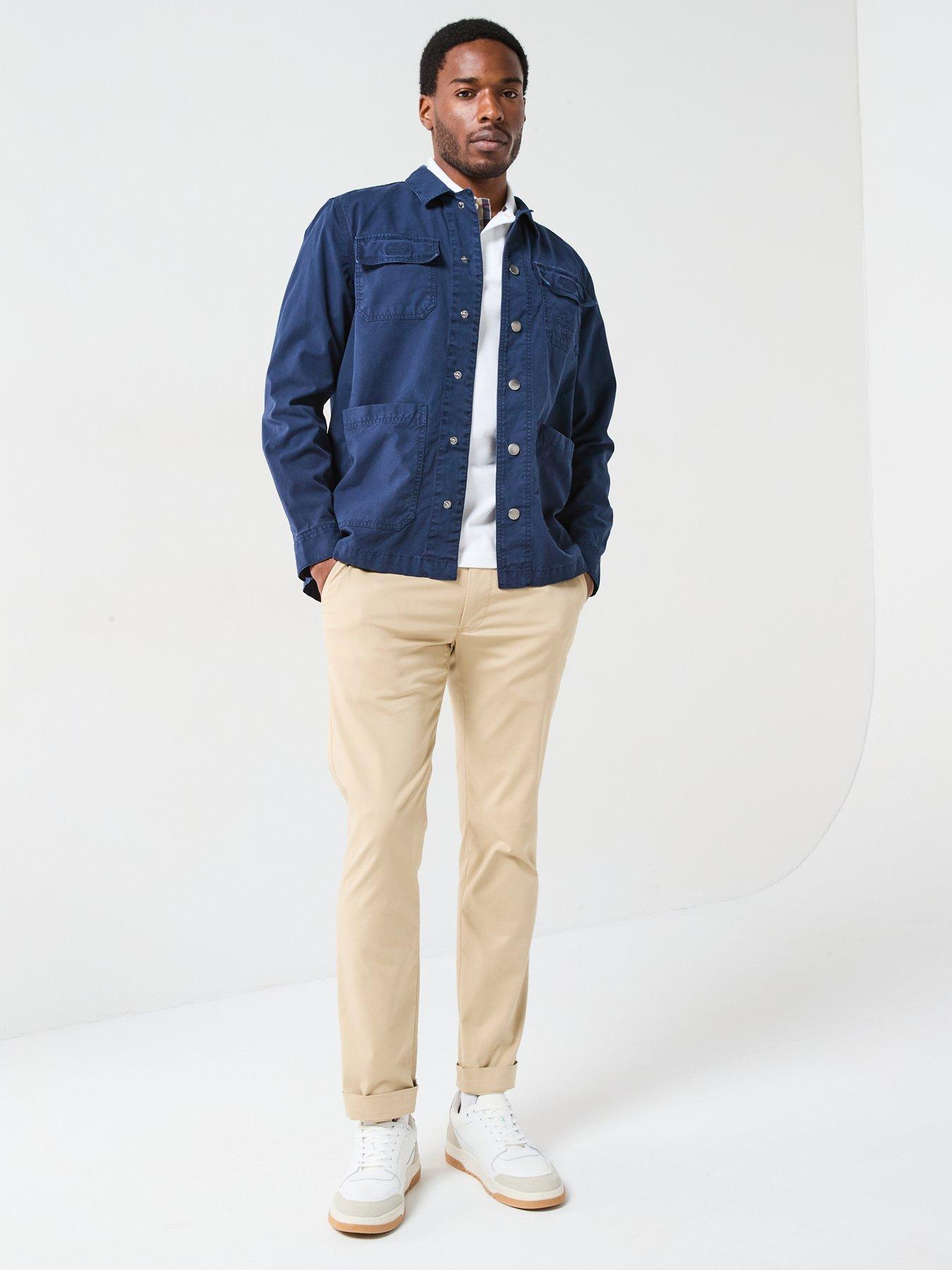 Image 3 of 6 of Barbour Mens Tartan Placket Cotton Pique Polo Shirt - White