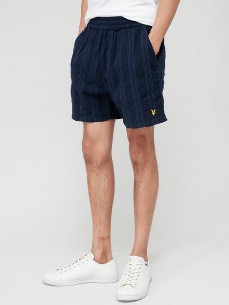 lyle-scott-barre-stripe-shorts-navy