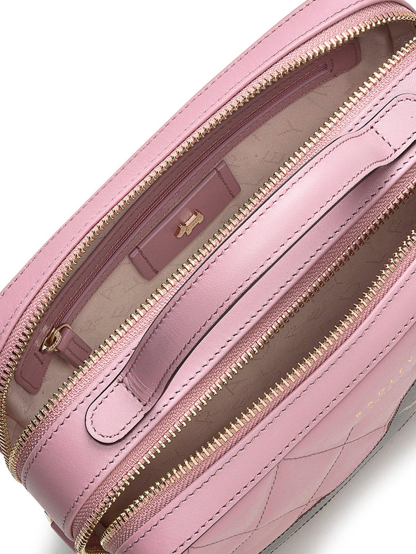  image of radley-and-friends-leather-small-ziptop-crossbody-vintage-pink