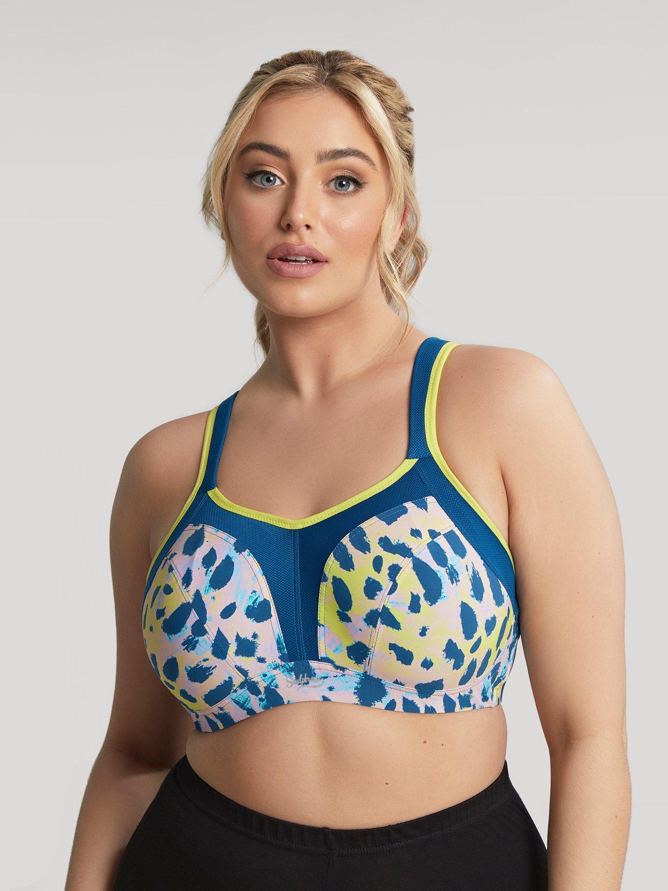 Sculptresse Non Padded Wired Sports Bra in Lime Animal