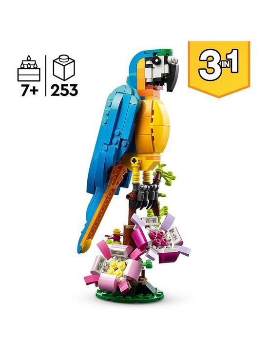 stillFront image of lego-creator-3-in-1-exotic-parrot-toy-set-31136