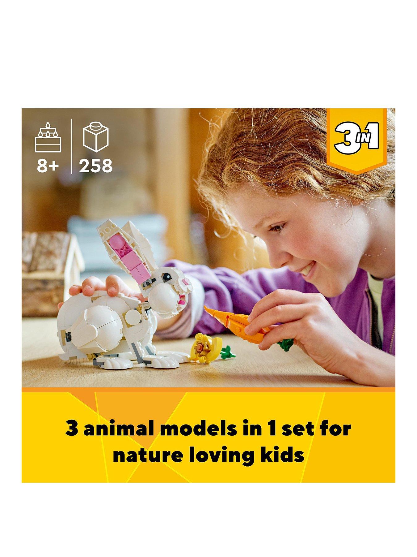 LEGO Creator 3in1 White Rabbit Toy Animal Set 31133 | littlewoods.com