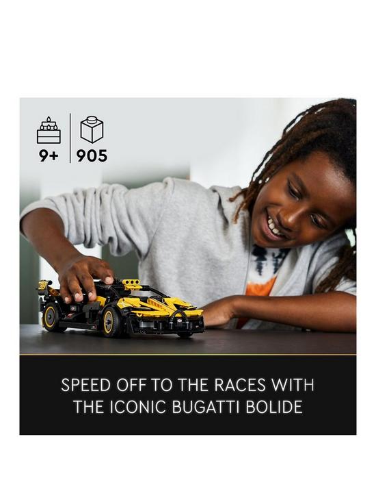 stillFront image of lego-technic-bugatti-bolide-model-car-kit-42151