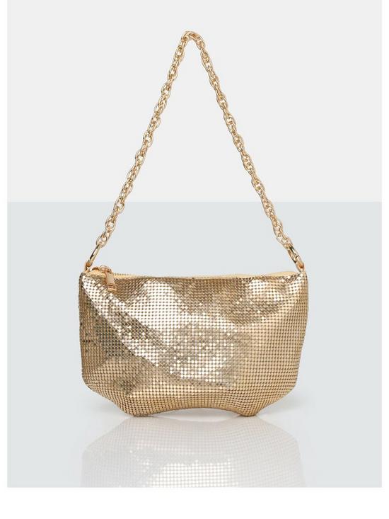 front image of public-desire-the-diamante-slouch-shoulder-bag-gold