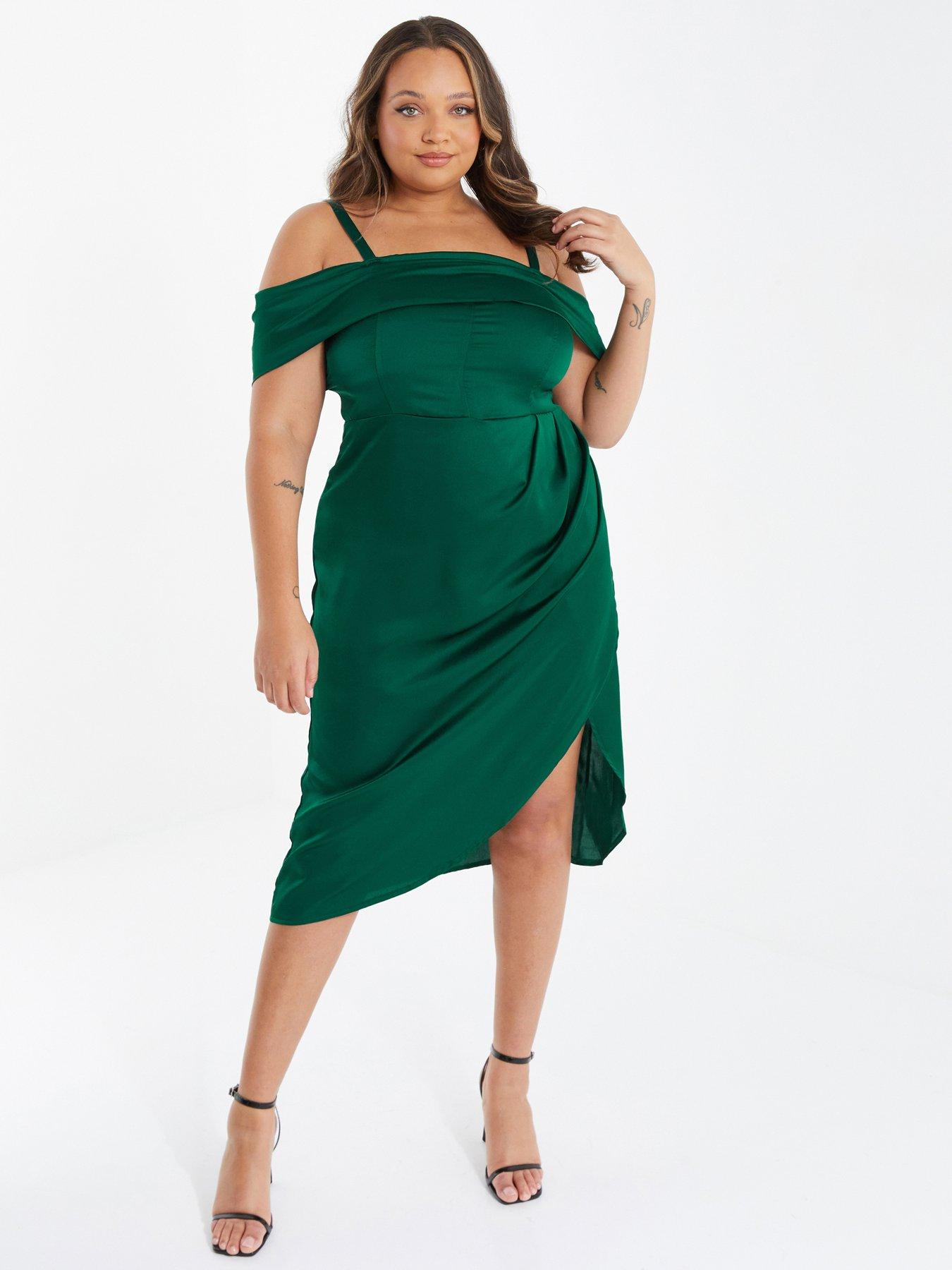 Quiz emerald best sale green dress