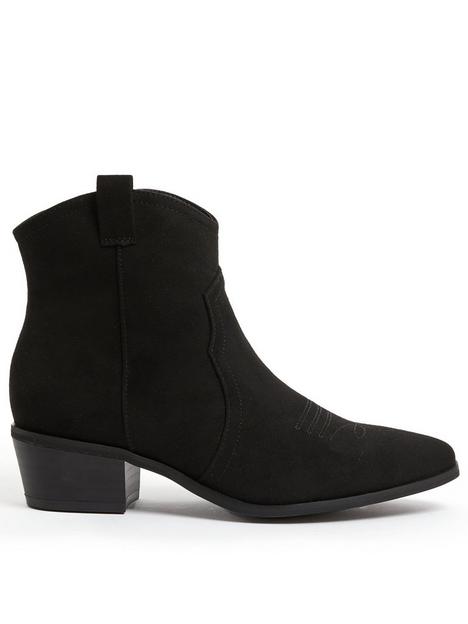 new-look-suedette-western-boots-black