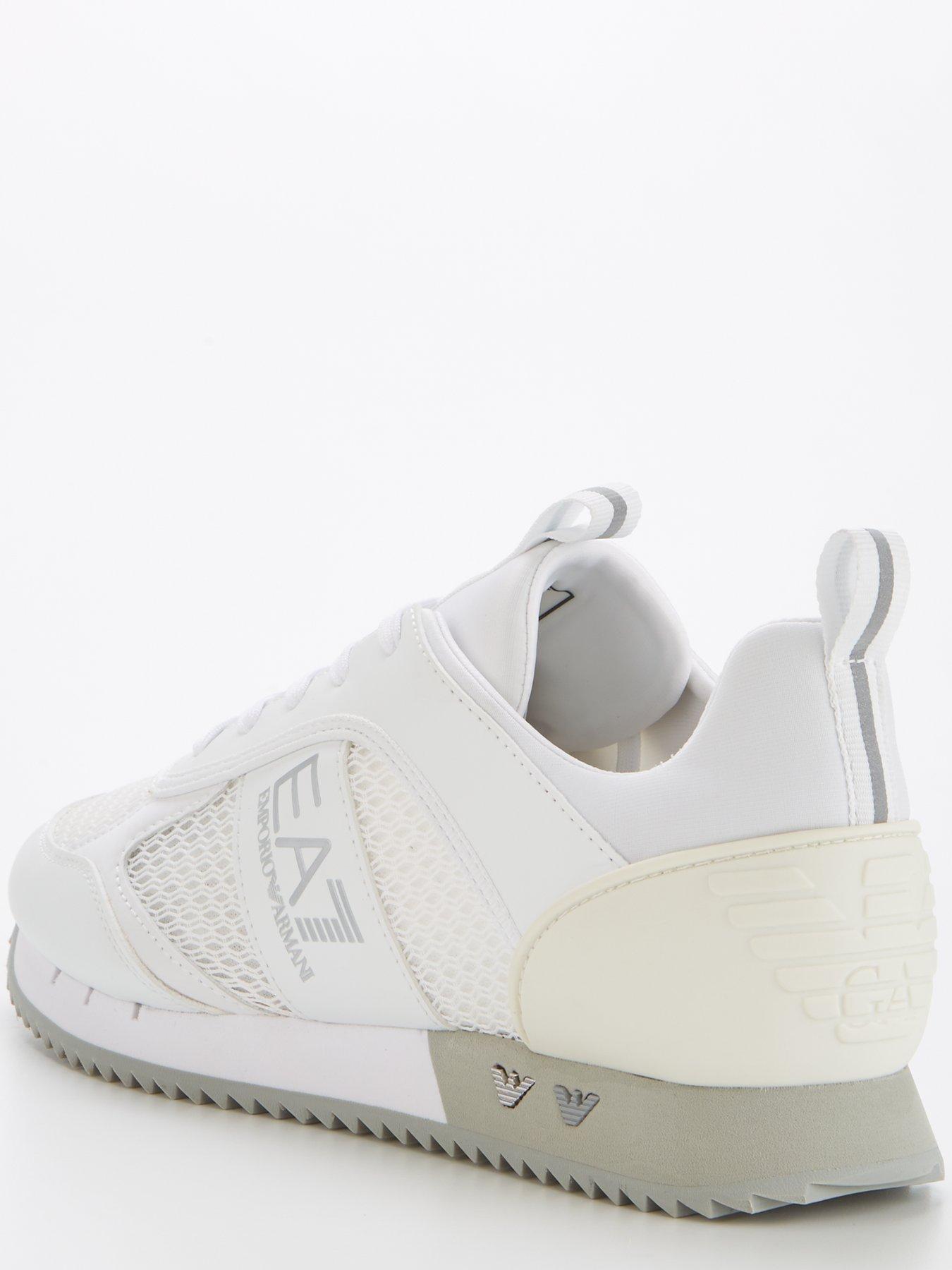 Armani white shop trainers sale