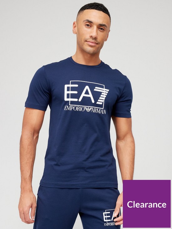front image of ea7-emporio-armani-visibility-logo-t-shirt-navynbsp