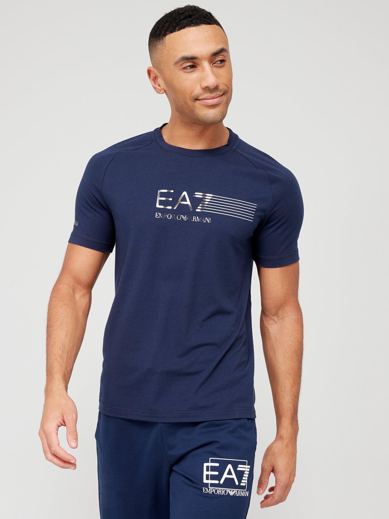 EA7 Emporio Armani Natural Ventus T shirt Navy littlewoods