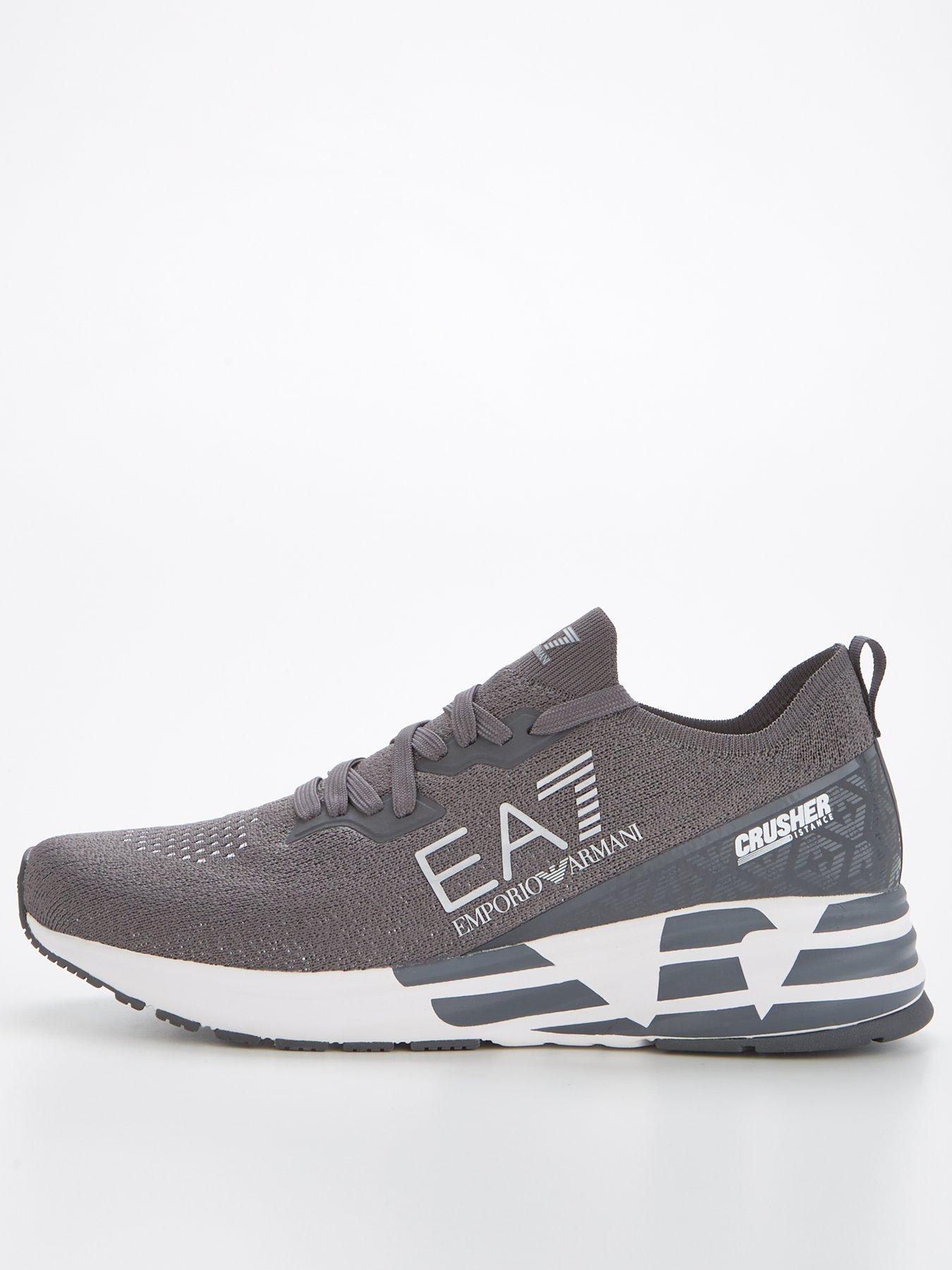 EA7 Emporio Armani Crusher Knit Runner Trainers Grey