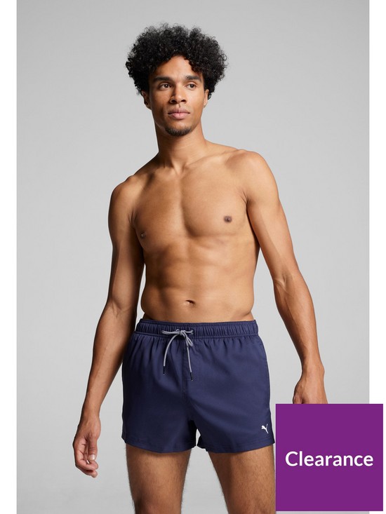 front image of puma-short-length-swim-shorts-navy