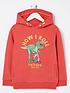  image of fatface-boys-lets-roll-dino-sweat-hoody-bright-red